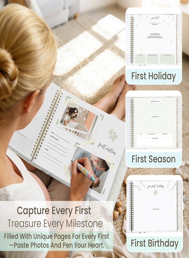 Braveriky Keepsake Baby Memory Book for Boys and Girls - First 5 Year Baby Book - Monthly Milestone Book - Gender Neutral Journal Scrapbook Photo Album from Birth to Age 5 - Baby Shower & New Mom Gift, Deer - Image 5